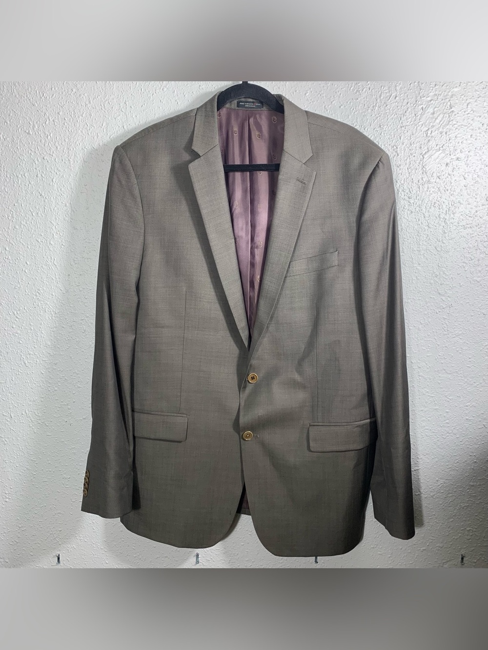 John Varvatos ⭐️ USA 100% Wool Two Botton Notch Collar Brown/Taupe Suit Coat